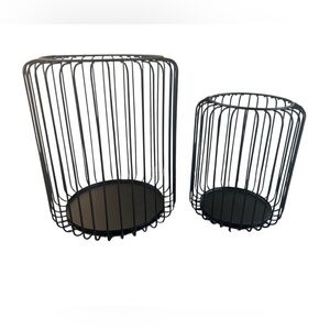 Black Metal Wire Candle Holders Set Modern Minimalist Home Decor Farmhouse